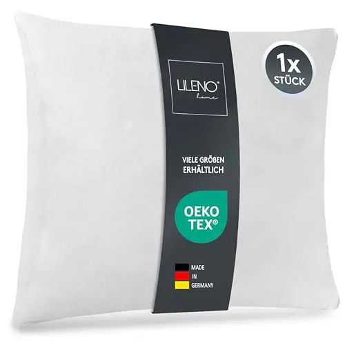 LILENO HOME Kissenfüllung 50x50 cm waschbar, geeignet für Allergiker - Polyester Innenkissen für Couch, Sofa und Kopfkissen