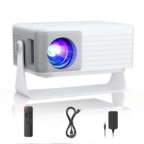 AKIYO O1 Mini Beamer - 1080P, 15000L, 360° drehbar, für Heimkino & Outdoor, kompatibel mit Smartphone/TV Stick/HDMI/USB