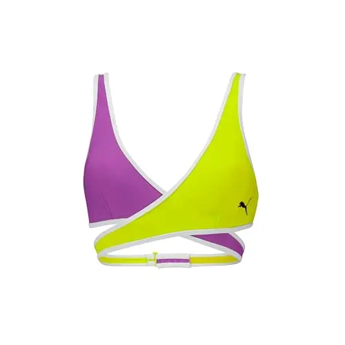 Puma Damen T-Shirt, Purpur/Gelb, Größe S