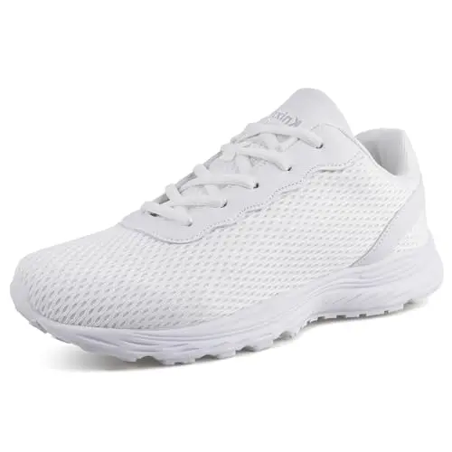 Knixmax Outdoor Laufschuhe Herren Damen, Weit, Atmungsaktiv, Leicht, Komfortabel, Weiß, EU37