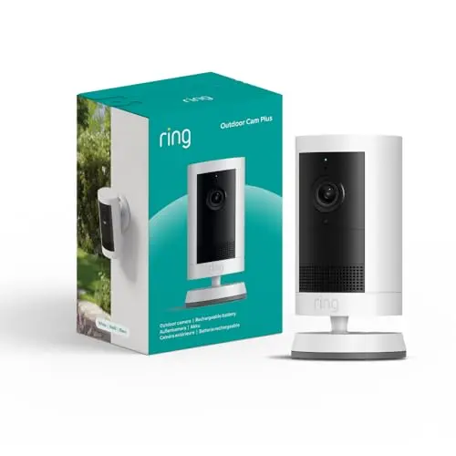 Ring Außenkamera Plus Akku (Outdoor Camera Plus) | 2K-Weitwinkelvideo | Kabellose Überwachungskamera | 30 Tage Gratisring-Abo