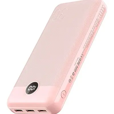 VEGER Power Bank 20W - Schnelles Aufladen für iPhone, Samsung, Huawei und iPad (Rosa)