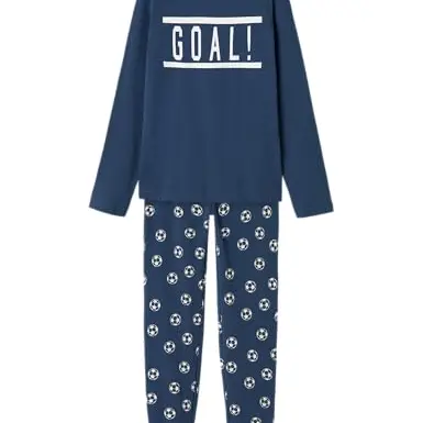 IT Jungen Nachtwäsche-Set Fußball, Dark Denim, 110-116 EU