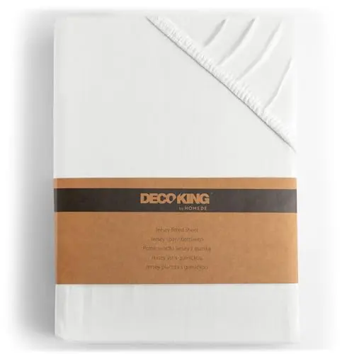 DecoKing Spannbettlaken 200x220 cm und 220x240 cm aus 100% Baumwolle - Jersey Weiß