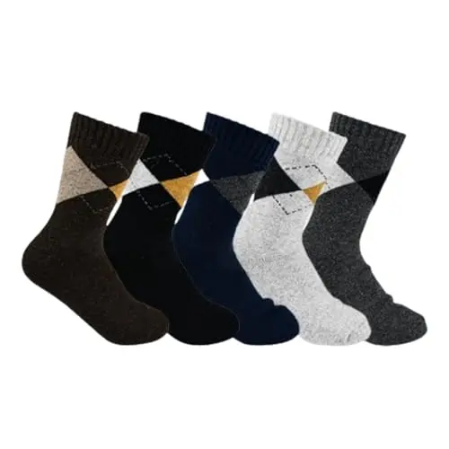 YBCCBY 5 Paar warme Merino Wollsocken für Herren - dicke Thermosocken für den Winter