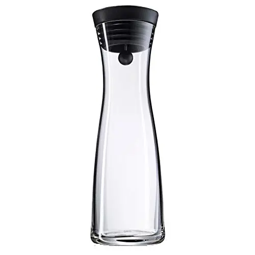 WMF Basic Wasserkaraffe aus Glas, 1 Liter, mit Silikondeckel