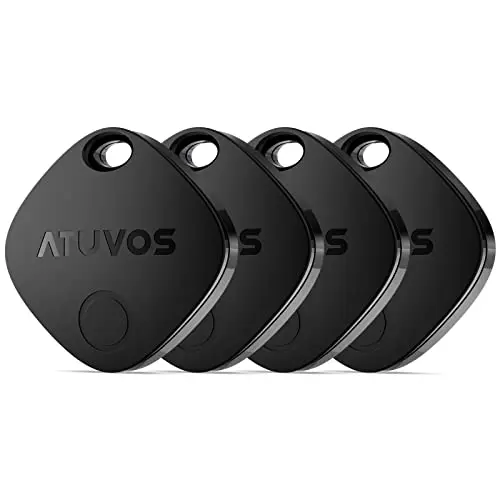 ATUVOS Air Tag Schlüsselfinder 4er Pack, Bluetooth Tracker kompatibel mit Apple Wo ist?, Austauschbarer Akku