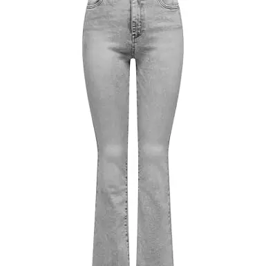 ONLY Damen Damen Jeans Flared Light Grey Denim 28W/30L
