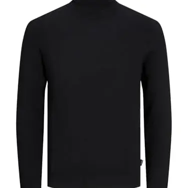 JACK & JONES Herren Rollkragenpullover in Schwarz XXL