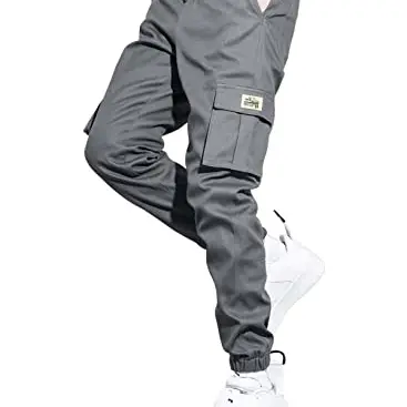Elegancity Herren Jogginghose Grau Cargohose Sporthose mit 6 Taschen