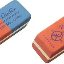 Radiergummi Doppel-Universal 0440, rot-blau, zum Radieren von Bleistift und Buntstift, 2 Stück