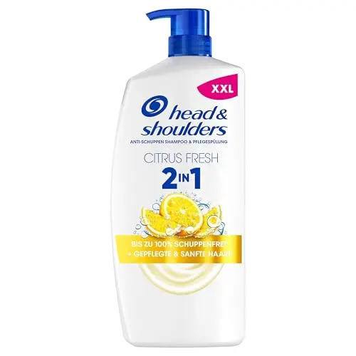 head & shoulders Citrus Fresh 2in1 Shampoo für fettiges Haar, 800ml - Frischer Citrus-Duft, 100% Schuppenschutz