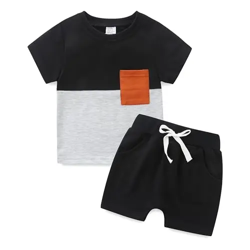 KIDDLETOWN Baby Jungen Sommer Outfit - Kurzarm T-Shirt und Hose Set