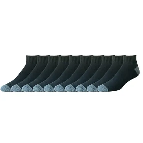 Amazon Essentials Herren Sneaker Socken aus Baumwolle, 10er-Pack, Schwarz, 38.5-46