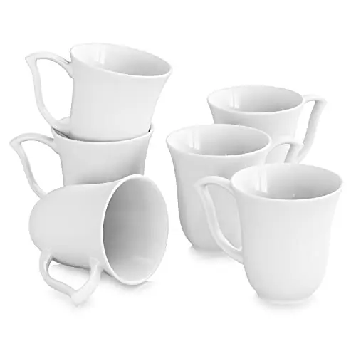 MALACASA Amparo 6-teiliges Kaffeeservice in Cremeweiß