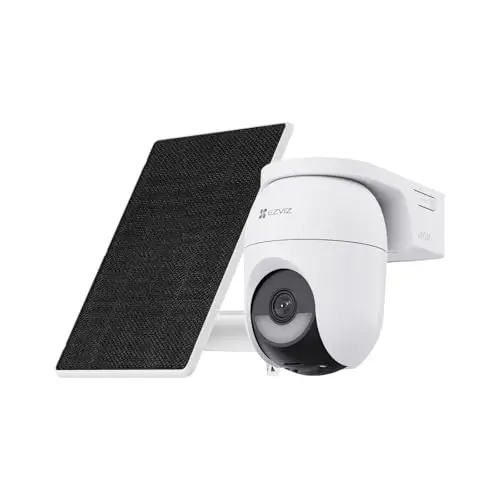 EZVIZ 4MP PTZ Überwachungskamera mit Akku, WLAN, 360° Überwachung, Nachtsicht, KI-Erkennung, 2-Wege-Audio, CB8 Lite mit Solarpanel