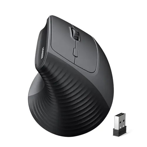 UGREEN Kabellose Ergonomische Vertikale Maus für Windows/Mac OS, 4 DPI-Stufen, 6 Tasten