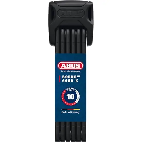 ABUS Bordo 6000K Faltschloss mit SH-Schlosshalter - Sicherheitslevel 10, 90 cm