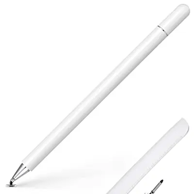 Tablet Stift für alle Tablets und Smartphones, Stylus Pen kompatibel mit iPad, iPhone, Galaxy und mehr, Weiß