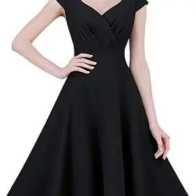 Damen Cocktail- und Abendkleid, elegant, A-Linien, V-Ausschnitt, für Hochzeit, Konfirmation und festliche Anlässe