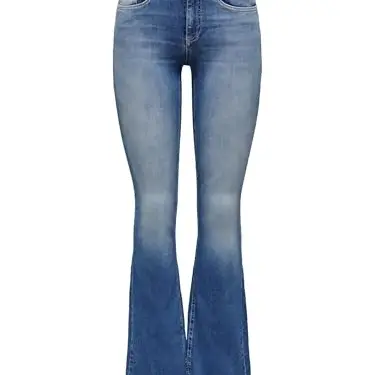 ONLY Damen Onlblush Life Mid Flared Jeans, Medium Blue, Größe L / 32L