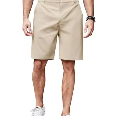 COOFANDY Herren Leinen Shorts Sommer Casual Bermuda Shorts Beige