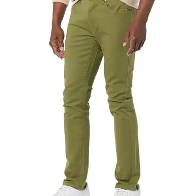 Amazon Essentials Herren Stretchjeans, Skinny-Passform, Olivgrün, Größe 42W / 30L