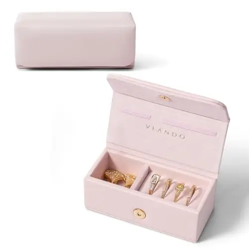 VLANDO Reise Schmuckkästchen, kleine Schmuckaufbewahrung für Damen und Mädchen, rosa