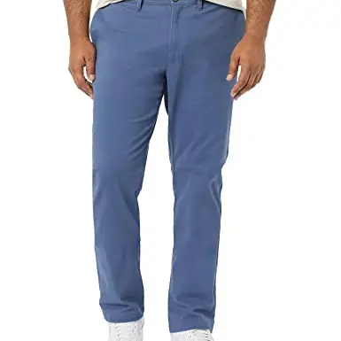 Amazon Essentials Herren Stretch-Chinohose Dunkelblau, Passform Eng, 42W / 28L