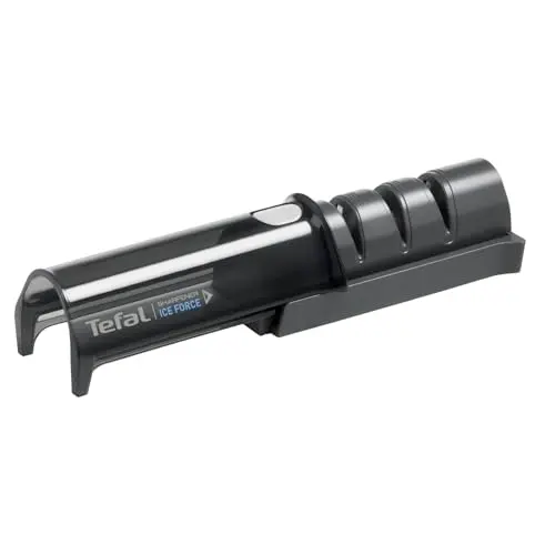 Tefal Ice Force Messerschärfer, 3-Schritte-Schleifprozess, gut für Edelstahlmesser, platzsparend, Schwarz