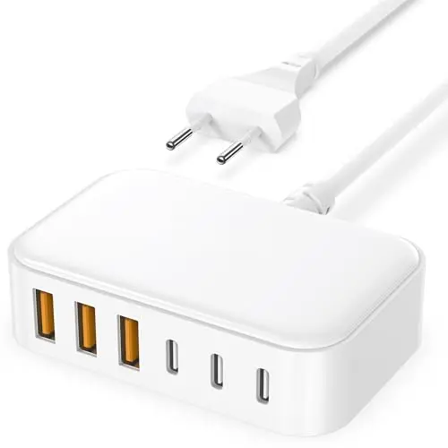 USB C Ladegerät 100W 6-Port Schnellladegerät für iPhone und Galaxy