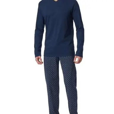 Schiesser Herren Schlafanzug lang - Nightwear Set Pyjama, Admiral