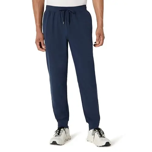 Amazon Essentials Herren Sport-Jogginghose, leicht, weich, schmal zulaufend, für Training und Fitness, Marineblau, L