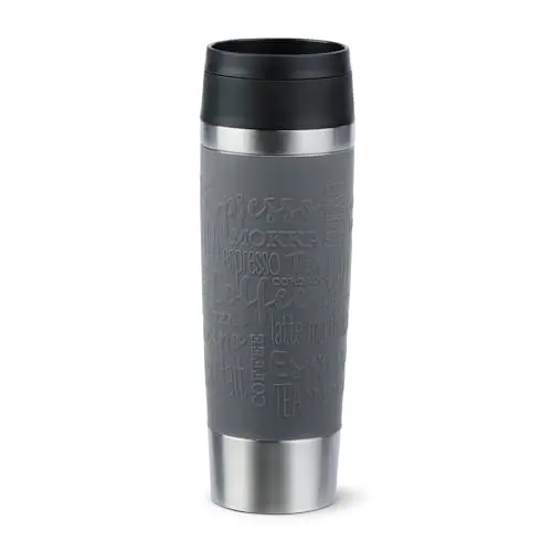 Emsa Travel Mug Classic 0,5 Liter - Edelstahl, 6h heiß, 12h kalt, 100% dicht, spülmaschinenfest, Dunkelgrau