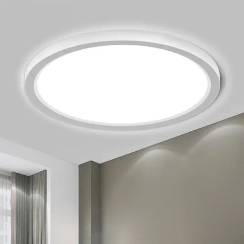 LQWELL® Runde LED Deckenleuchte, 18W 6000K Wasserfest, Modern Flach für Wohnzimmer, Bad, Schlafzimmer, Küche