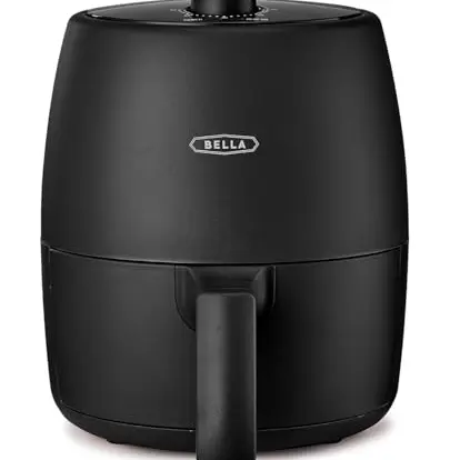 BELLA 2 L Manueller Heißluftfritteusen-Ofen, 5-in-1 Multikocher, Antihaftbeschichtete Schale, 1200W, Mattschwarz