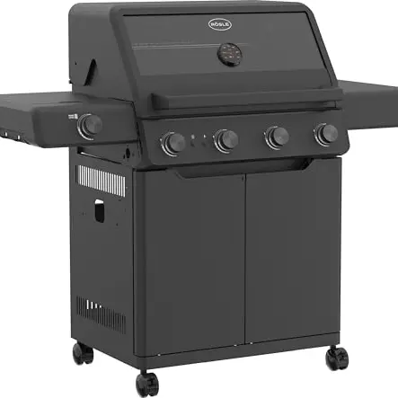 RÖSLE Gasgrill ALLFLAME Prime 4 mit 4 Brennern und 70x45 cm Grillfläche, schwarz