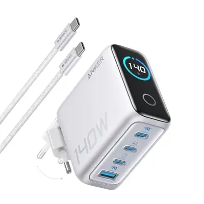 Anker 140W USB-C Ladegerät für MacBook, iPhone, Samsung & Pixel - 4-Port Schnellladung