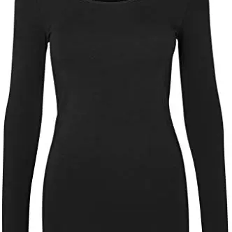 VERO MODA Damen Langarmshirt VMMAXI My LS, Größe M, Schwarz
