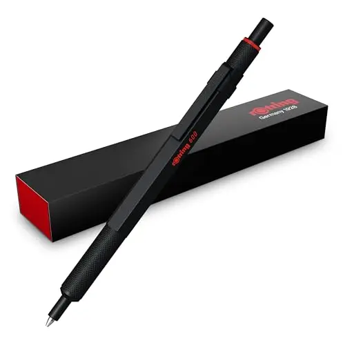 rOtring 600 Gelschreiber 0,55 mm - Schwarze Tinte, Metallschaft, rutschfester Griff, nachfüllbar