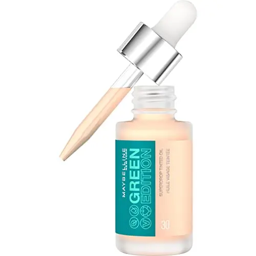 Maybelline New York Serum Foundation, leichtes Makeup mit natürlichem Finish, Green Edition, Nr. 30, 1 Stück