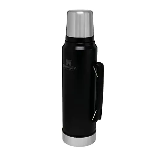 Stanley Classic Thermosflasche 1L - Hält 24 Stunden heiß oder kalt - Edelstahl - BPA-frei - Spülmaschinenfest - Matte Black