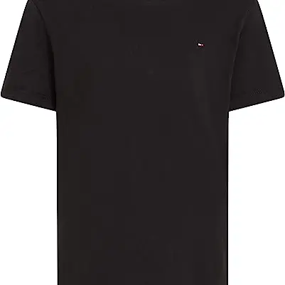 Tommy Hilfiger Jungen Kurzarm-Strickpullover, Schwarz, Größe 8 Jahre