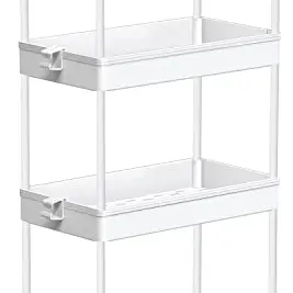 SPACEKEEPER Küchenwagen mit 4 Ebenen, rollbarer Rollwagen für Küche, Büro und Bad, 40x22x86cm, Weiß