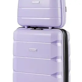 LUGGEX Handgepäck Koffer Set, Leichter Trolley Koffer (2-teilig, 14"/20", Lila)