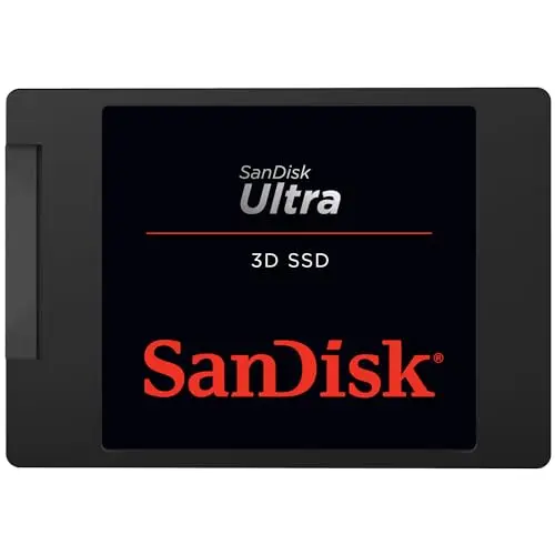 SanDisk Ultra 3D SSD 500 GB intern 2,5 Zoll, stoßbeständig, Schwarz