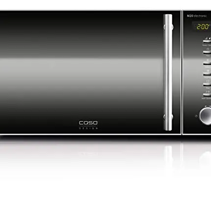 CASO M 20 Mikrowelle mit 800 Watt, 20 Liter, 8 Programmen, Edelstahl und Glasdrehteller