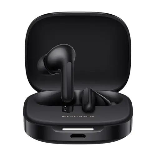 XIAOMI Redmi Buds 6 – Kabellose In-Ear-Kopfhörer mit 49 dB Geräuschunterdrückung, 10h Akkulaufzeit, Schwarz