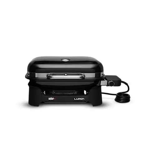 Weber Lumin Compact Tragbarer Elektrogrill, bis zu 315 °C, 43 x 32 cm, Schwarz