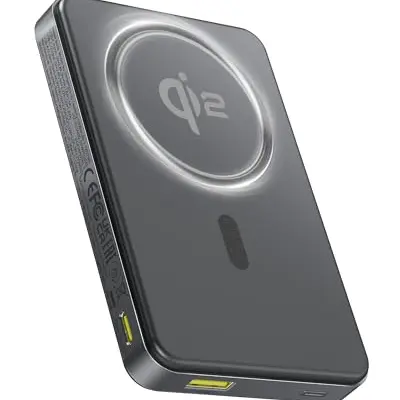 Baseus 10000mAh Power Bank, Qi2 Magsafe 15W, Magnetische Powerbank für iPhone 16/15/14, Kompakte Externe Batterie, Schwarz